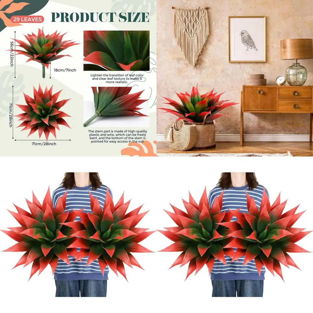 Pair of 28 Artificial Red Agave Plants - UV-Resistant, Indoor/Outdoor, Perfect for Home & Office Decor
Pair of 28 Artificial Red Agave Plants - UV-Resistant, Indoor/Outdoor, Perfect for Home & Office Decor