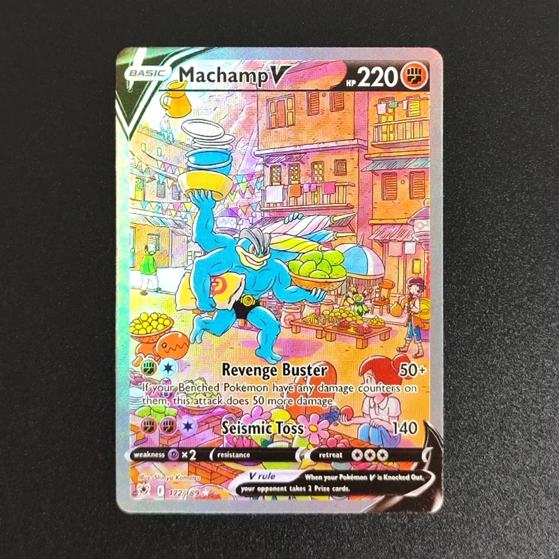 Коллекционная карточка PTCG Proxy 2024 P.M EN Machamp V 172, редкая, одиночная, классическая игровая аниме-карточка, подарок, игрушка
Коллекционная карточка PTCG Proxy 2024 P.M EN Machamp V 172, редкая, одиночная, классическая игровая аниме-карточка, подарок, игрушка