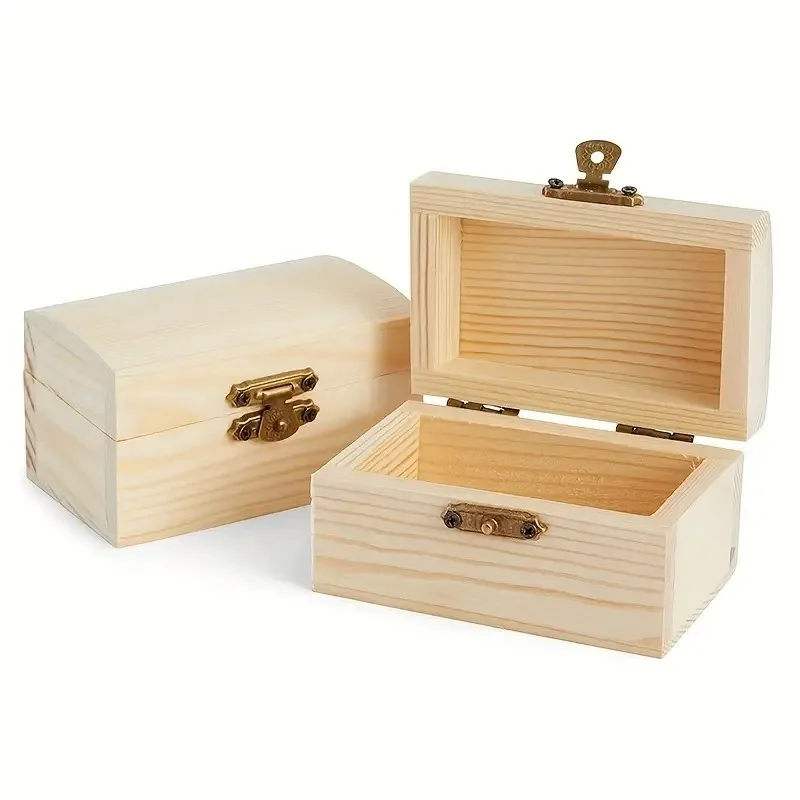 3PCS Wooden Box DIY Pine Wood Treasure Chest With Locking Clasp Hinged Lid Jewelry Storage Box Keepsake Gift Wooden Case
3PCS Wooden Box DIY Pine Wood Treasure Chest With Locking Clasp Hinged Lid Jewelry Storage Box Keepsake Gift Wooden Case