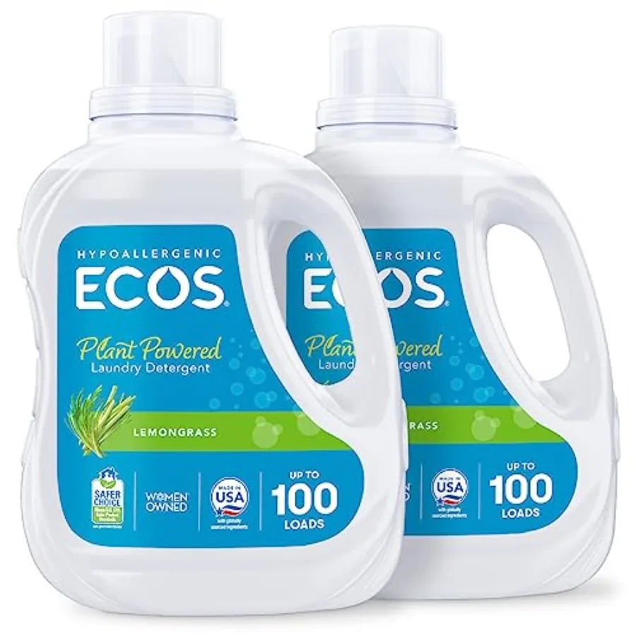 ECOS Laundry Detergent Liquid, 200 Loads - Dermatologist Tested Laundry Soap - Hypoallergenic, EPA Safer Choice Certified, Plan
ECOS Laundry Detergent Liquid, 200 Loads - Dermatologist Tested Laundry Soap - Hypoallergenic, EPA Safer Choice Certified, Plan