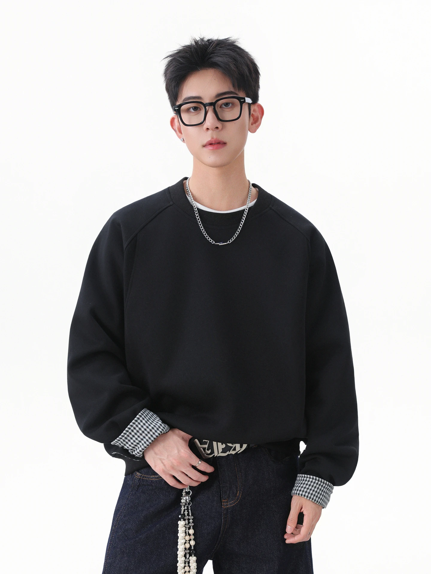 Cleanfit Plaid Patchwork round Neck Sweatshirt Men's Vintage High-End Short Wide Versatile Cotton Blend Autumn Fashion
Cleanfit Plaid Patchwork round Neck Sweatshirt Men's Vintage High-End Short Wide Versatile Cotton Blend Autumn Fashion