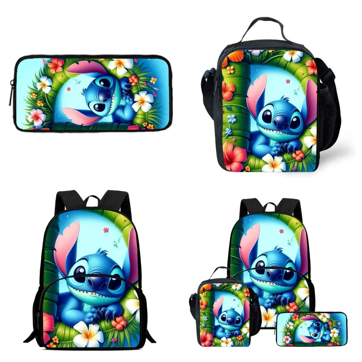 3Pcs Set Disney Stitch School Backpack with Front Pouch ,Lunch Bags,Pencil Bags for Aged 5-10,Cartoon School Bags for Boy Girl 
3Pcs Set Disney Stitch School Backpack with Front Pouch ,Lunch Bags,Pencil Bags for Aged 5-10,Cartoon School Bags for Boy Girl