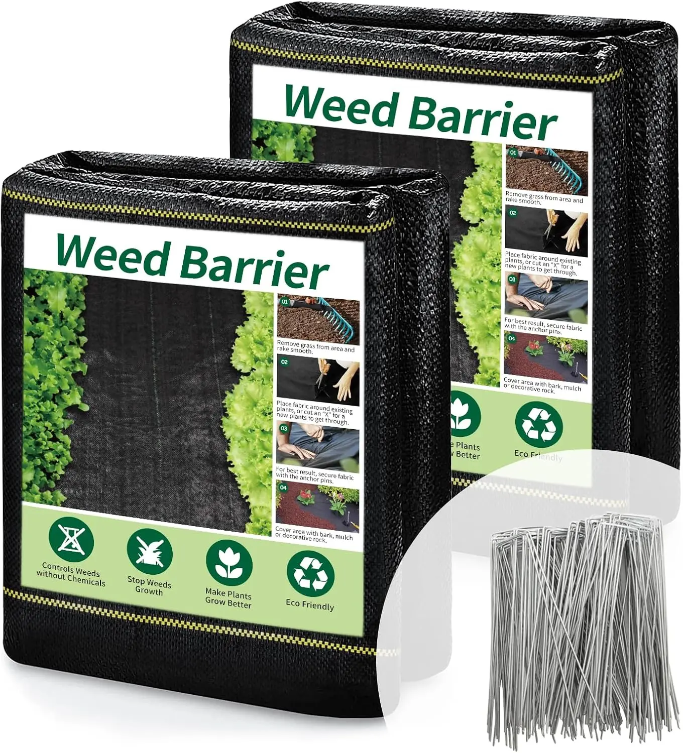 3oz Heavy Duty 4t x 100ft Weed Barrier Professional Woven Landscape Ground Cover with 30 Landscape Staples, Landscape
3oz Heavy Duty 4t x 100ft Weed Barrier Professional Woven Landscape Ground Cover with 30 Landscape Staples, Landscape