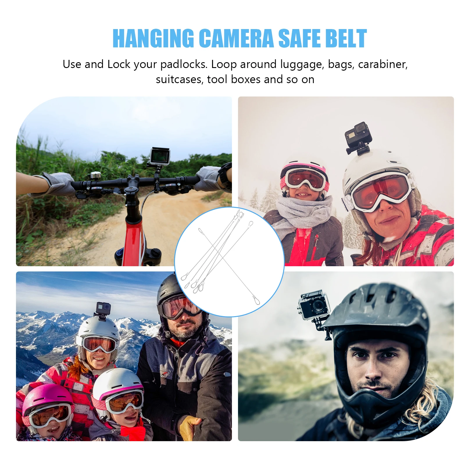 6 pcs Wire Rope Steel Lanyard Corrosion Resistant Flexible Camera Tether Durable Hanging Belt For Suitcase
6 pcs Wire Rope Steel Lanyard Corrosion Resistant Flexible Camera Tether Durable Hanging Belt For Suitcase