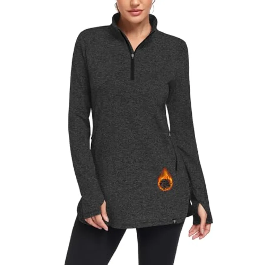 Soneven Women's Thermal Running Fleece Long Sweatshirts Turtleneck Long Sleeve Pullover Winter With Thumbholes and Pockets
Soneven Women's Thermal Running Fleece Long Sweatshirts Turtleneck Long Sleeve Pullover Winter With Thumbholes and Pockets
