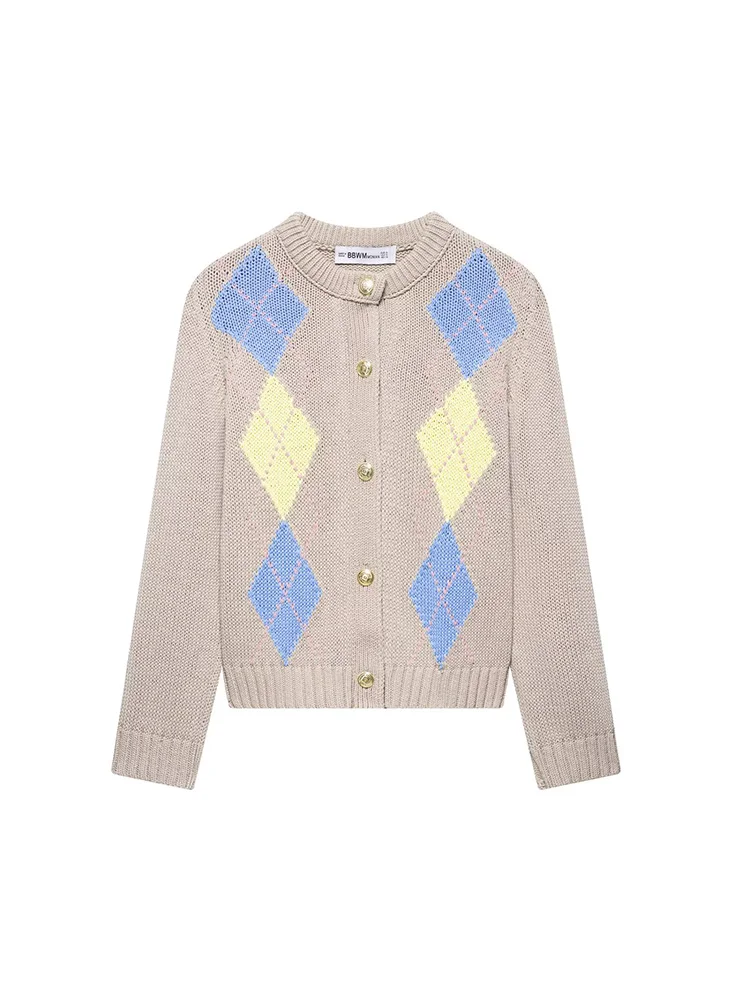 SIYANG Women Fashion Argyle Plaid Single Breasted Knitted Sweater Vintage O-Neck Long Sleeves Female Chic Lady Outfits
SIYANG Women Fashion Argyle Plaid Single Breasted Knitted Sweater Vintage O-Neck Long Sleeves Female Chic Lady Outfits
