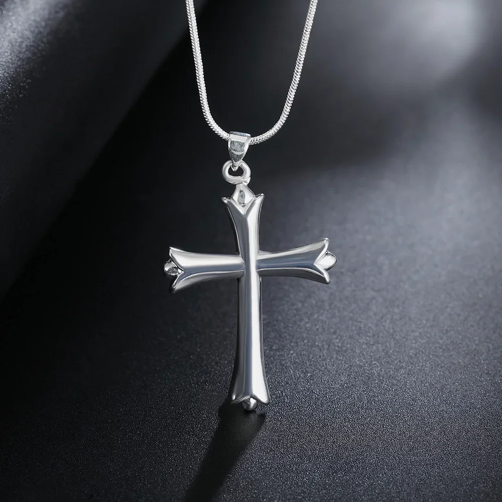 925 Sterling Silver Classic Cross Pendant Necklace for Women Man Luxury Fashion Party Wedding Accessories Jewelry Christmas Gift
925 Sterling Silver Classic Cross Pendant Necklace for Women Man Luxury Fashion Party Wedding Accessories Jewelry Christmas Gift
