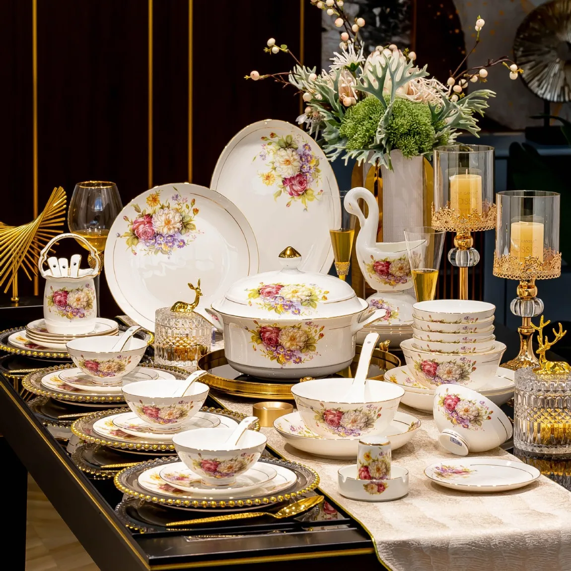 Household High-end Bone China Chinese Style Light Luxury Rice Bowls and Plates Ceramic Tableware Bowl Set
Household High-end Bone China Chinese Style Light Luxury Rice Bowls and Plates Ceramic Tableware Bowl Set