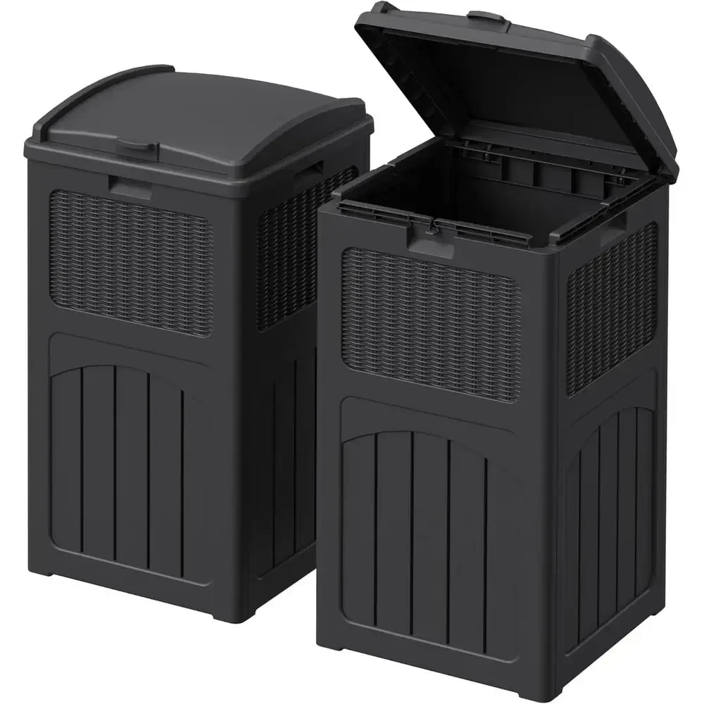 33 Gallon Dual-Lid Outdoor Trash Bin, Heavy-Duty Waterproof Resin, Ideal for Patio, Pool, Backyard, Deck
33 Gallon Dual-Lid Outdoor Trash Bin, Heavy-Duty Waterproof Resin, Ideal for Patio, Pool, Backyard, Deck