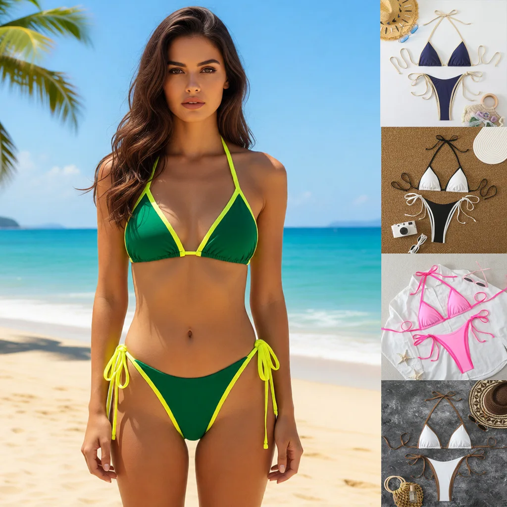 Bathing Suit Women European And American Sexy Multi-color Cross-strap Three-point Split Bikini Beach Swimsuit Manufacturer
Bathing Suit Women European And American Sexy Multi-color Cross-strap Three-point Split Bikini Beach Swimsuit Manufacturer
