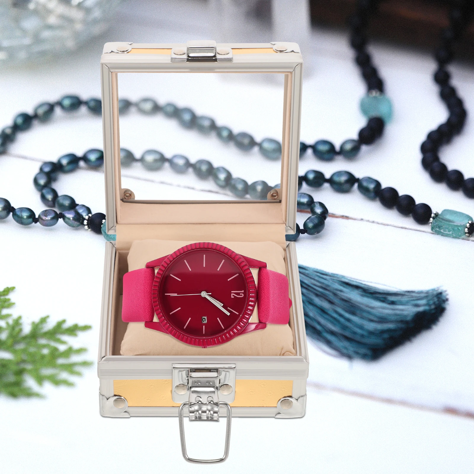 Aluminum Alloy Watch Display Box Single Wristwatch Case Silver Gold Storage ganizer Anti Fall Lightweight Portable Jewelry
Aluminum Alloy Watch Display Box Single Wristwatch Case Silver Gold Storage ganizer Anti Fall Lightweight Portable Jewelry