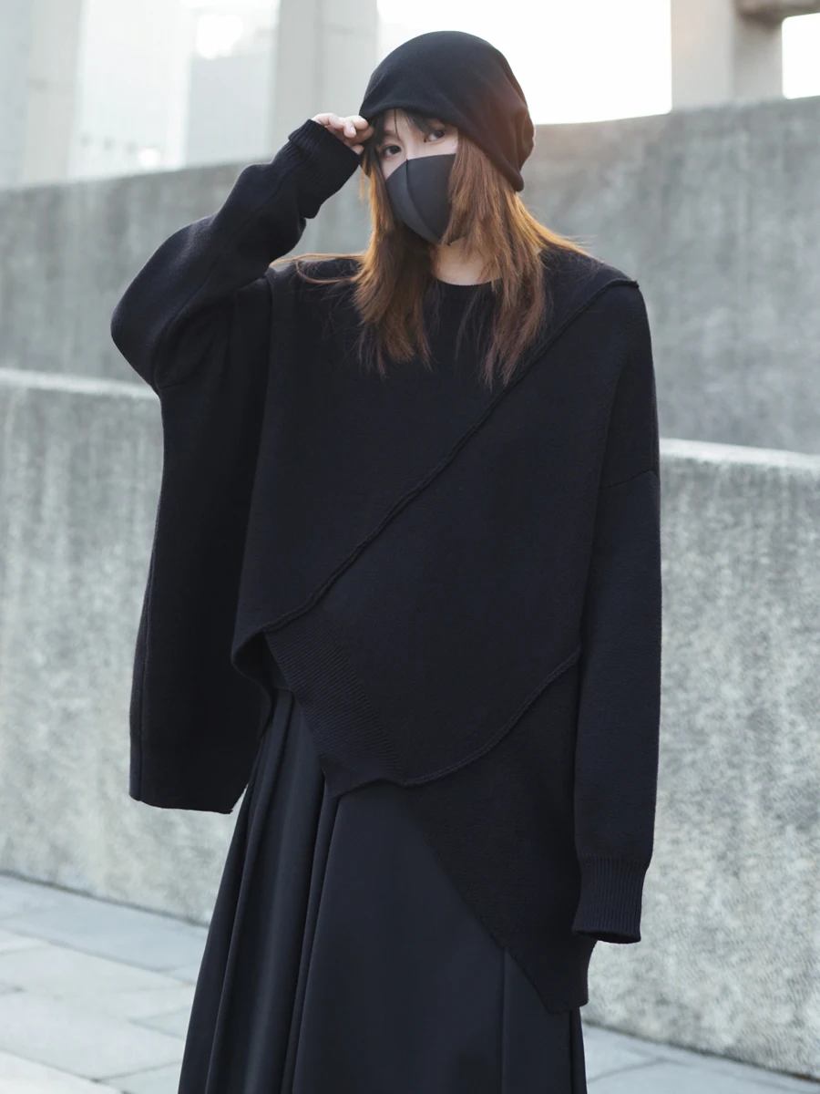 Bla Asymmetric Loose Knitted Sweater Women's Deconstructed Patchwork Design Street Sle Batwing Sve Warm Thermal Top
Bla Asymmetric Loose Knitted Sweater Women's Deconstructed Patchwork Design Street Sle Batwing Sve Warm Thermal Top