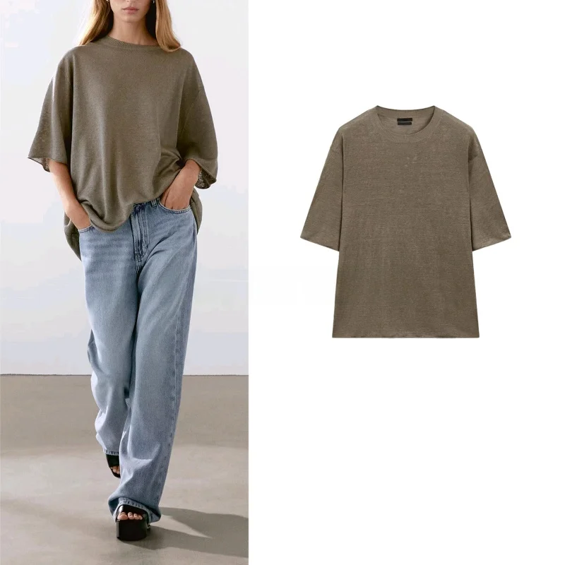 Повседневный свободный круглый вязаный свитер Ne ort Sve из смешанного волокна, летний новый женский модный свитер из полиэфирного волокна для поездок на работу
Повседневный свободный круглый вязаный свитер Ne ort Sve из смешанного волокна, летний новый женский модный свитер из полиэфирного волокна для поездок на работу