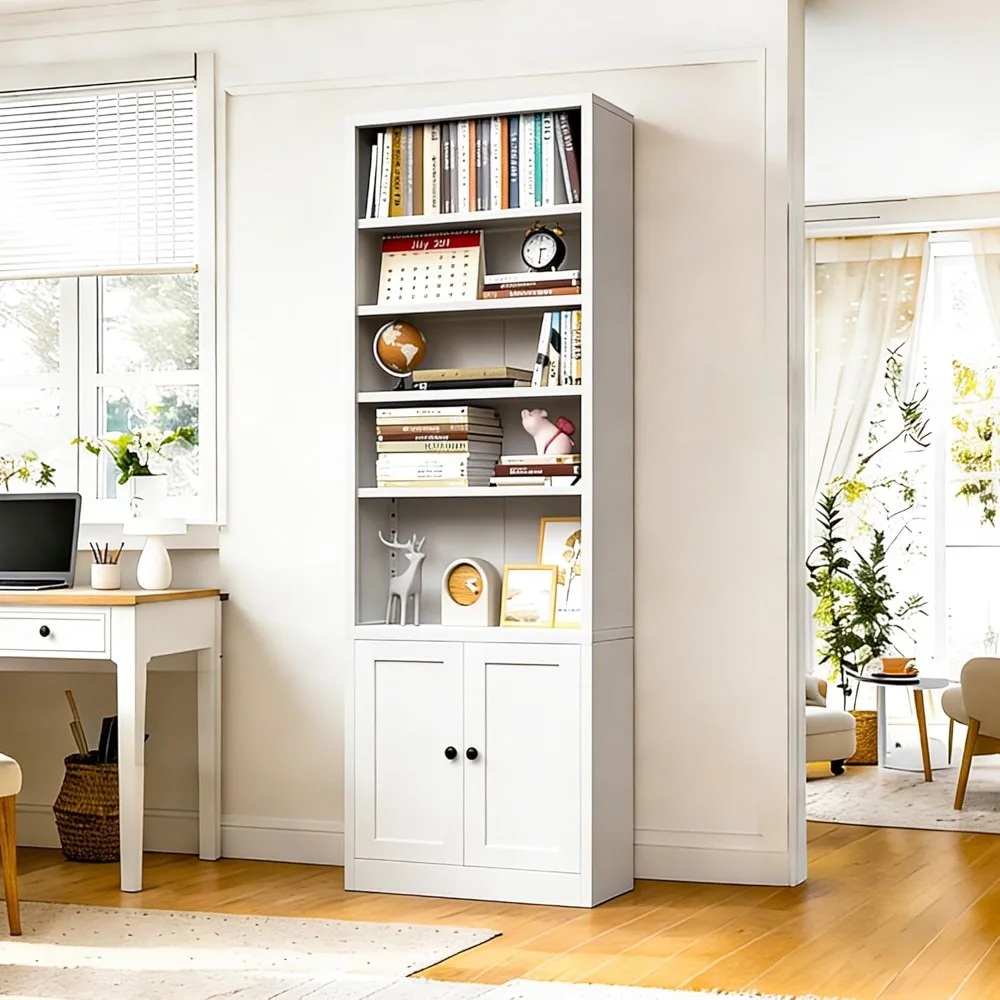 71" Metal Bookcase with Adjustable Shelves 7 Tier Bookshel with Do,Tall Display Cabinet Industrial Bookshelves White Storage Cab
71" Metal Bookcase with Adjustable Shelves 7 Tier Bookshel with Do,Tall Display Cabinet Industrial Bookshelves White Storage Cab