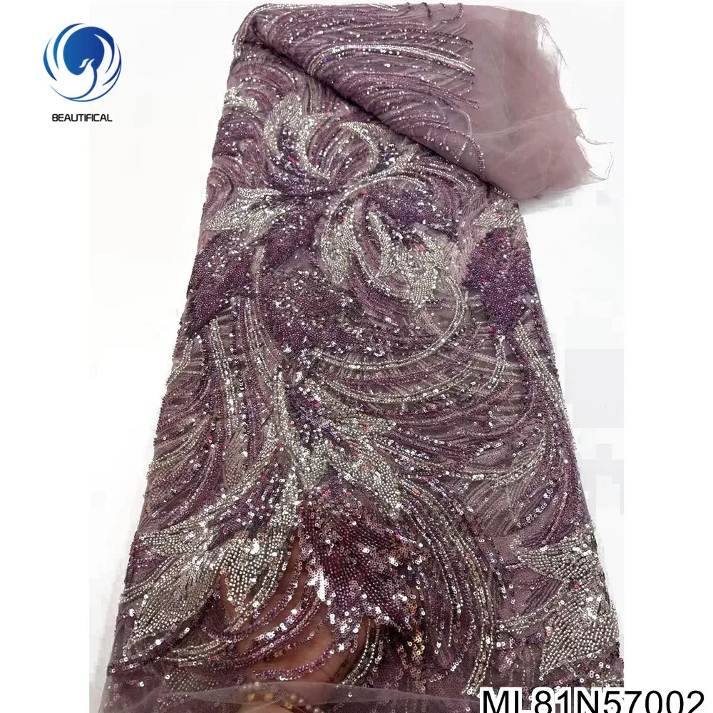Beautiful High-grade Sequin Sewing Material Handmade Beaded Lace Fabric Comfortable European and American Banquet Dress ML81N570
Beautiful High-grade Sequin Sewing Material Handmade Beaded Lace Fabric Comfortable European and American Banquet Dress ML81N570