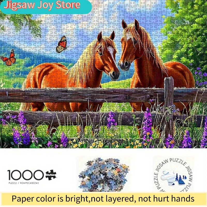 Набор из 1000 элементов для самостоятельной сборки: бумажный пазл (Пасторальный пейзаж, Две лошади, Бабочка) из высококачественного белого картона, подходит для совместного творчества родителей и детей
Набор из 1000 элементов для самостоятельной сборки: бумажный пазл (Пасторальный пейзаж, Две лошади, Бабочка) из высококачественного белого картона, подходит для совместного творчества родителей и детей