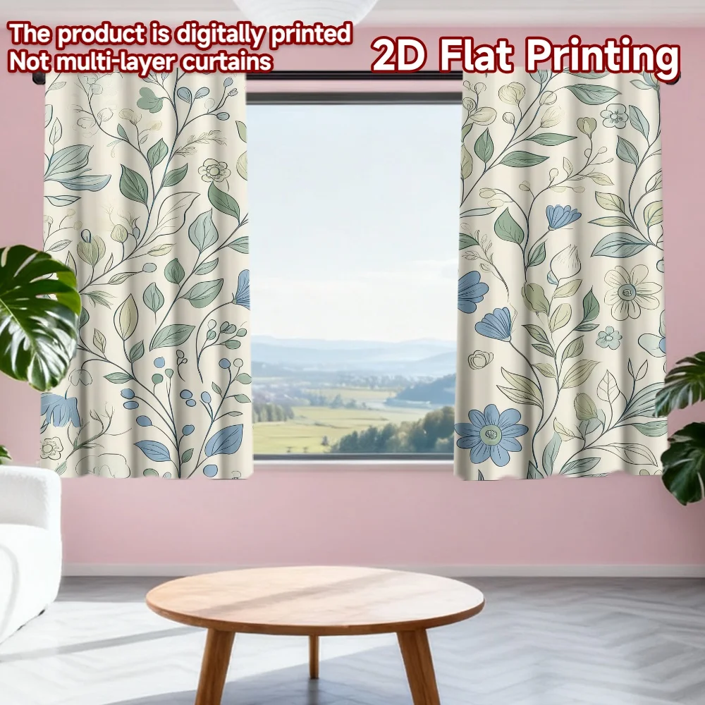 2D flat printing 2pcs Window Treatment Curtains Floral Blue and Green Motif Digital Printed Polyester Drapes Festive Curtains
2D flat printing 2pcs Window Treatment Curtains Floral Blue and Green Motif Digital Printed Polyester Drapes Festive Curtains