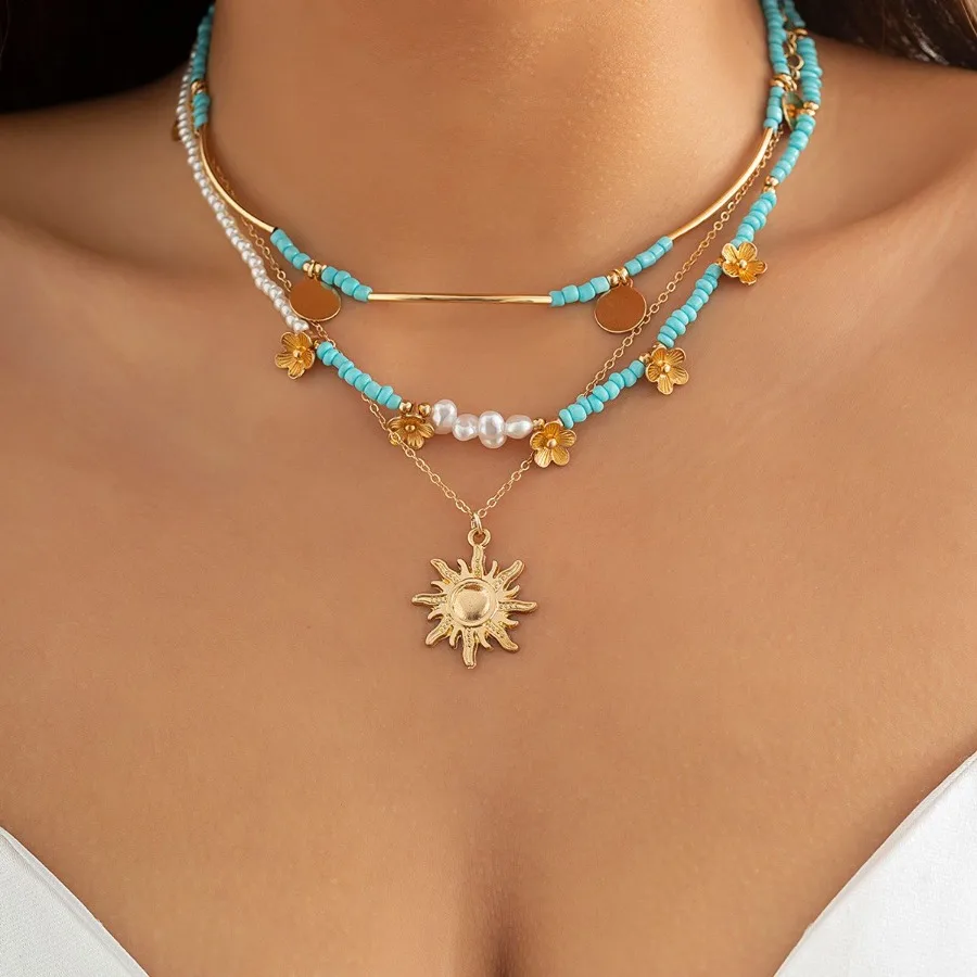 Boho Celestial Sun Flower Beaded 3pcs Necklace Set Vintage Design Fine Jewelry Party Holiday For Women Girls
Boho Celestial Sun Flower Beaded 3pcs Necklace Set Vintage Design Fine Jewelry Party Holiday For Women Girls