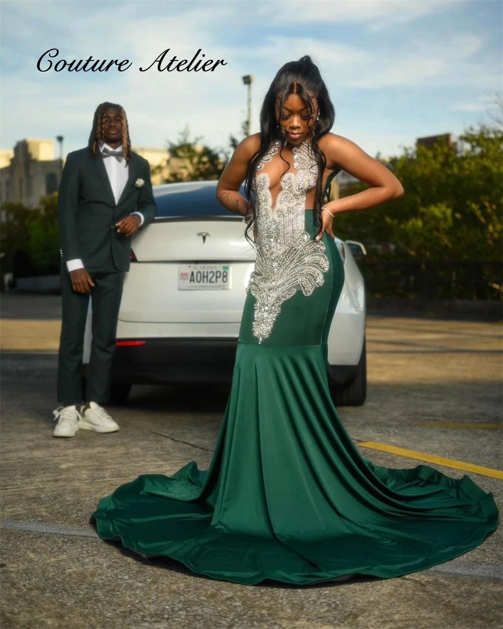 Emerald Green Luxury Silver Rhinestone Mermaid Prom Dress 2025 Black Girl African Wedding Evening Dress Sheer Mesh Customized
Emerald Green Luxury Silver Rhinestone Mermaid Prom Dress 2025 Black Girl African Wedding Evening Dress Sheer Mesh Customized
