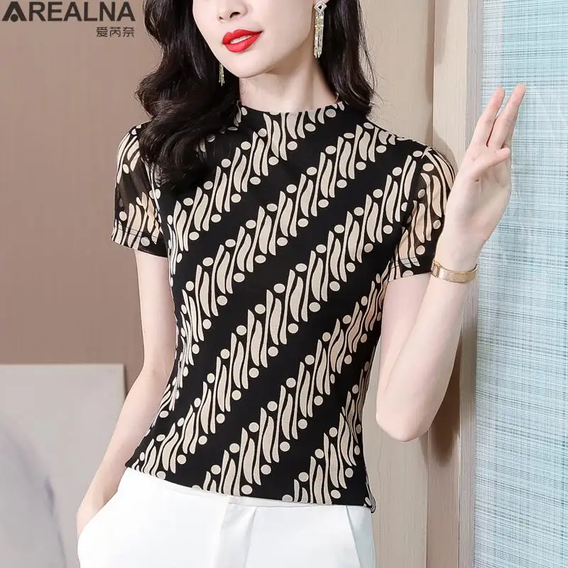 Blusas mujer de moda 2022 summer half high collar short sleeve floral Print shirts for women slim sexy blouse Mesh top blouses
Blusas mujer de moda 2022 summer half high collar short sleeve floral Print shirts for women slim sexy blouse Mesh top blouses