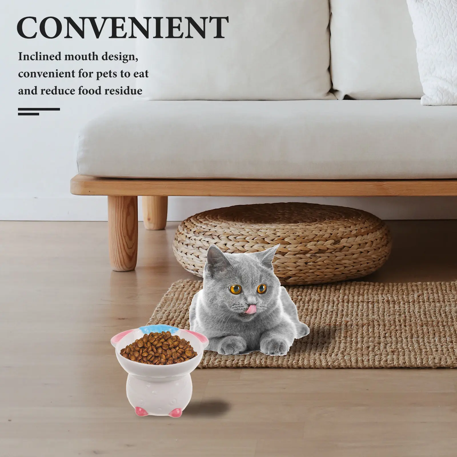 Ceramic Elevated Cat Bowl Cartoon Design Smooth Surface Easy Clean Pet Food Water Bowl Raised Feeding Dish for Cat Kitten Puppy
Ceramic Elevated Cat Bowl Cartoon Design Smooth Surface Easy Clean Pet Food Water Bowl Raised Feeding Dish for Cat Kitten Puppy