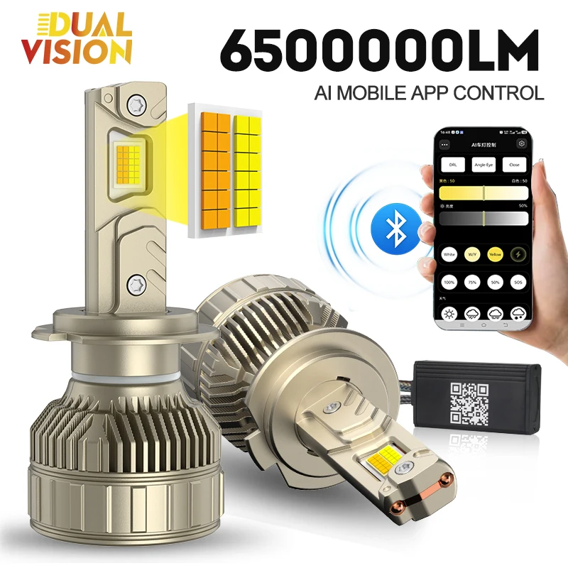 Dualvision H7 LED Headlight AI Bluetooth APP Control Color H4 LED H8 H9 H11 9005 HB3 9006 HB4 H1 Auto Bulbs 3-6.5K LED Fog Light
Dualvision H7 LED Headlight AI Bluetooth APP Control Color H4 LED H8 H9 H11 9005 HB3 9006 HB4 H1 Auto Bulbs 3-6.5K LED Fog Light