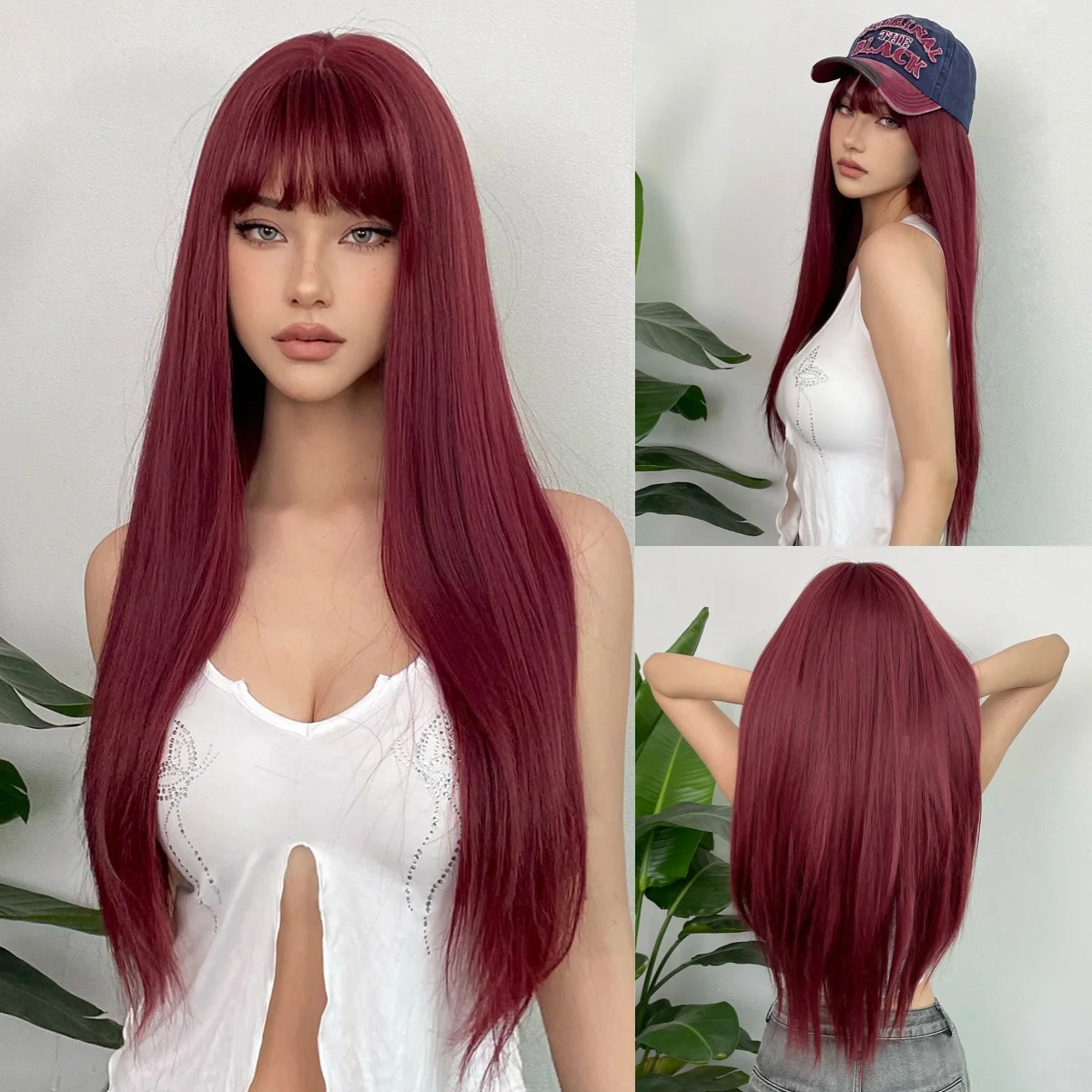 Burgundy Synthetic Hair Long Straight Cosplay Wigs Wine Red Hair for Women Synthetic Heat Resistant Wig with Natural Bangs Party
Burgundy Synthetic Hair Long Straight Cosplay Wigs Wine Red Hair for Women Synthetic Heat Resistant Wig with Natural Bangs Party