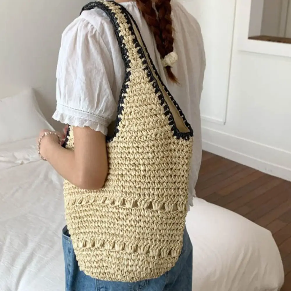 Casual Large Capacity Straw Bag Fashion Handmade Weave Tote Bag Simple Hollow Out Grass Woven Bag Beach
Casual Large Capacity Straw Bag Fashion Handmade Weave Tote Bag Simple Hollow Out Grass Woven Bag Beach