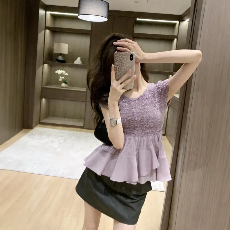 Miyake Pleated T-Shirt 2026 Summer New Versatile Ruffled Chiffon Blouse Women's Pleats Waist Slim Fit Versatile Short Top Shirt
Miyake Pleated T-Shirt 2026 Summer New Versatile Ruffled Chiffon Blouse Women's Pleats Waist Slim Fit Versatile Short Top Shirt