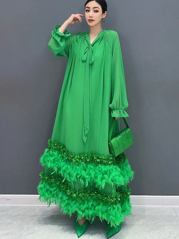 Модное элегантное длинное платье с кисточками и перьями, женское свободное платье трапециевидной формы со шнуровкой и воротником-стойкой, новинка 2023 года LIBIELIY
Модное элегантное длинное платье с кисточками и перьями, женское свободное платье трапециевидной формы со шнуровкой и воротником-стойкой, новинка 2023 года LIBIELIY