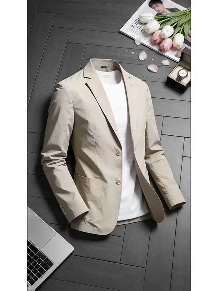 Outdoor Thin Ice Silk Suit Jacket Men Summer Lightweight Breathable Quick Dry Sun Protection Slimming Business Suit
Outdoor Thin Ice Silk Suit Jacket Men Summer Lightweight Breathable Quick Dry Sun Protection Slimming Business Suit