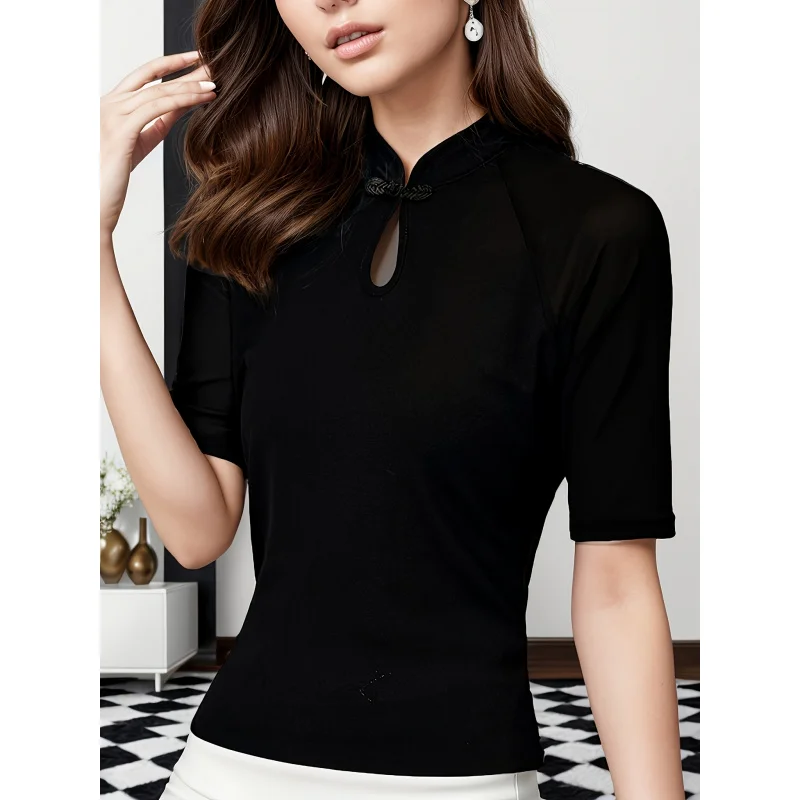 New Summer Classic Vintage Style Black Slim-Fit Versatile Mid-Sleeve Base Layer-Shirt
New Summer Classic Vintage Style Black Slim-Fit Versatile Mid-Sleeve Base Layer-Shirt