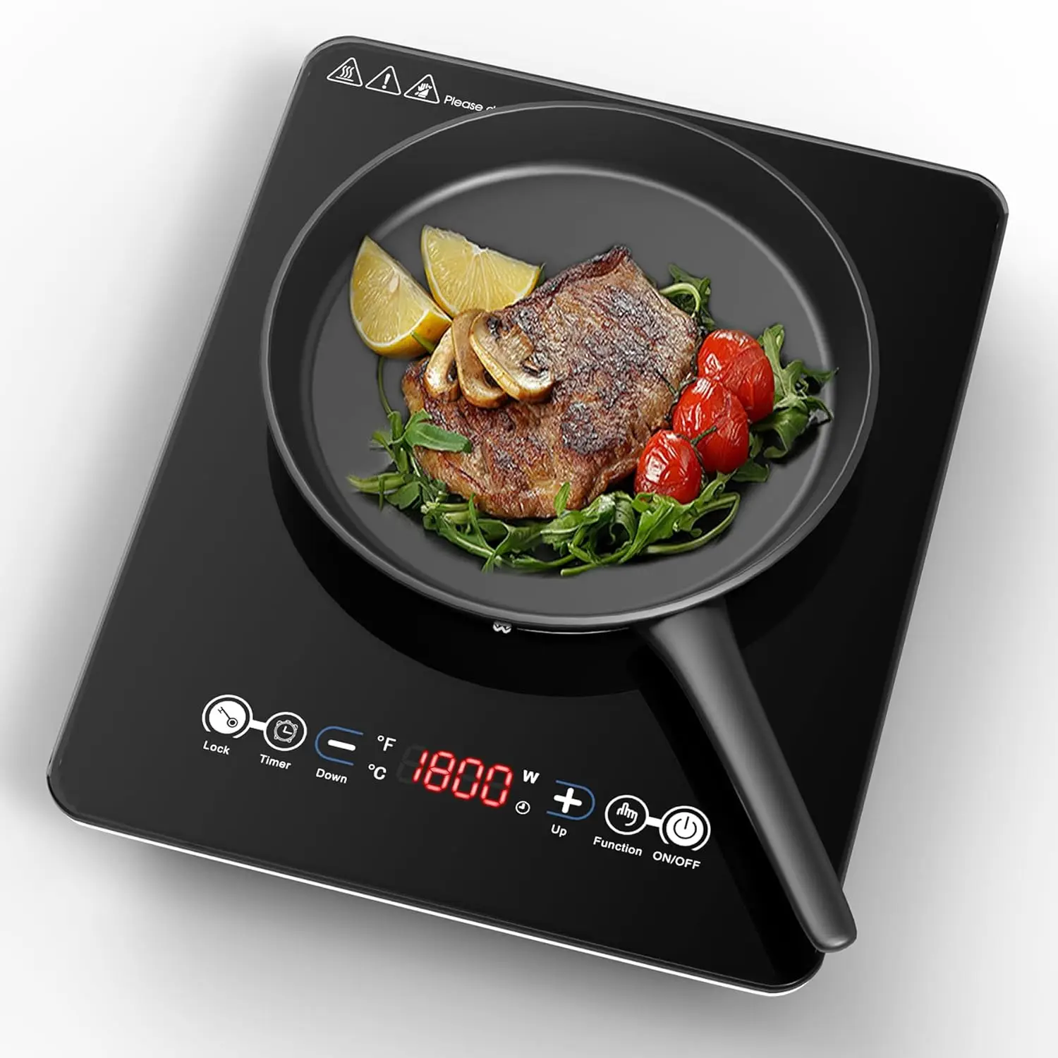 Ultra Thin Portable Induction Cooktop 1800W Sensor Touch with 9 Levels, 3-Hour Timer, Safety Lock, Low Noise
Ultra Thin Portable Induction Cooktop 1800W Sensor Touch with 9 Levels, 3-Hour Timer, Safety Lock, Low Noise