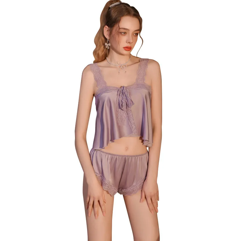 Pure Desire Home Wear Set New Sweet Style Camisole Shorts Pajamas Thin Sexy Ice Silk Home Wear Two-Piece Casual Style Sets N5GK
Pure Desire Home Wear Set New Sweet Style Camisole Shorts Pajamas Thin Sexy Ice Silk Home Wear Two-Piece Casual Style Sets N5GK