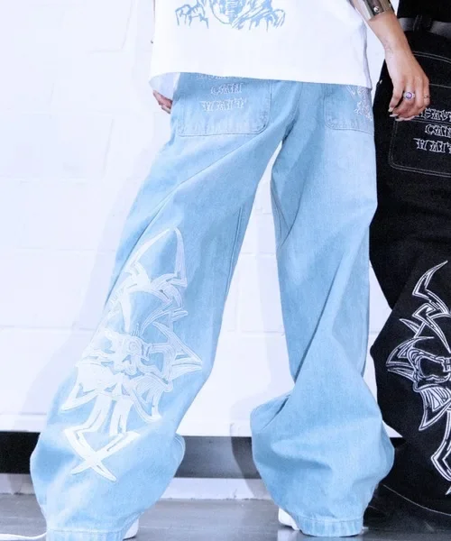 Streetwear Y2K Pants Men Harajuku Hip Hop New Retro Blue Baggy Jeans Skull Graphic Embroidered Loose Wide Leg Straight Trousers
Streetwear Y2K Pants Men Harajuku Hip Hop New Retro Blue Baggy Jeans Skull Graphic Embroidered Loose Wide Leg Straight Trousers