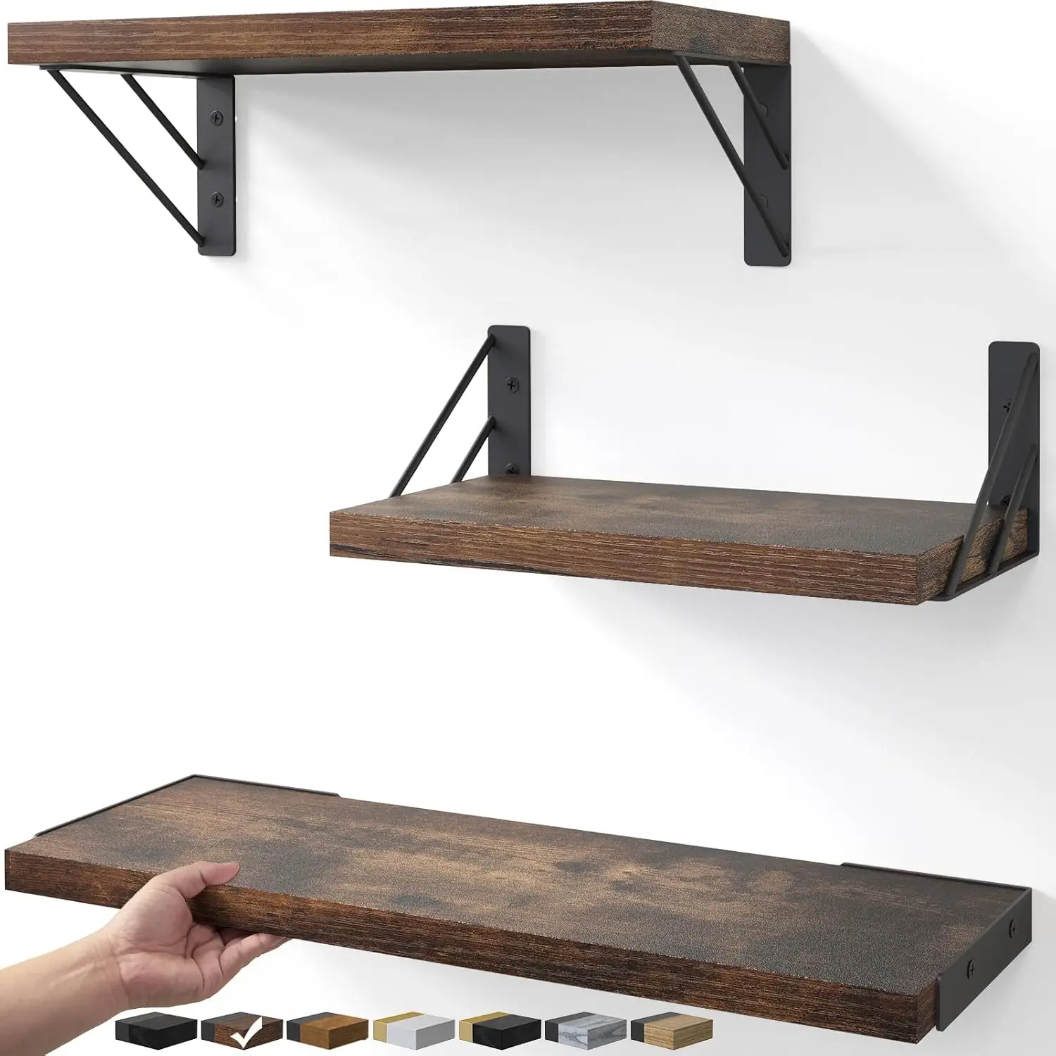 Wall Shelves for Bedroom Decor, Floating Shelves for Wall, Display Mounted Rustic Wood Shelf for Books,Plants,Corner Sh
Wall Shelves for Bedroom Decor, Floating Shelves for Wall, Display Mounted Rustic Wood Shelf for Books,Plants,Corner Sh