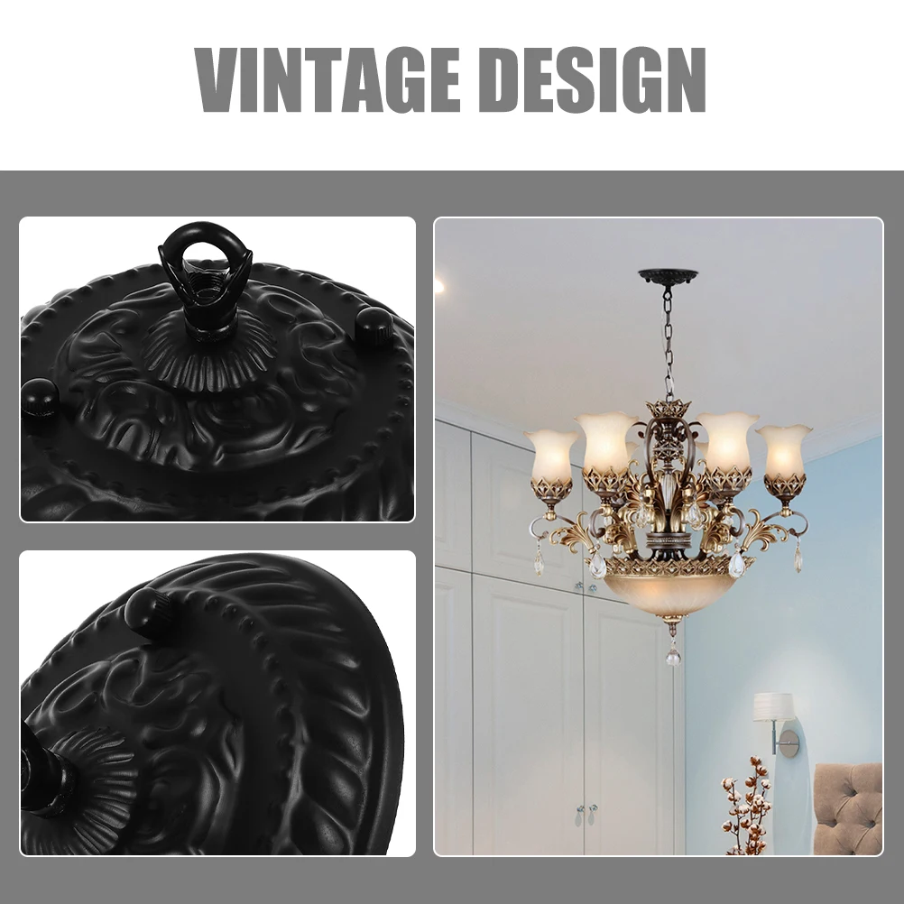 2Pcs 130mm Black Vintage Ceiling Hooks Patterned Lampshade Mounting Plates Steel Zinc Alloy Durable AntiRust
2Pcs 130mm Black Vintage Ceiling Hooks Patterned Lampshade Mounting Plates Steel Zinc Alloy Durable AntiRust