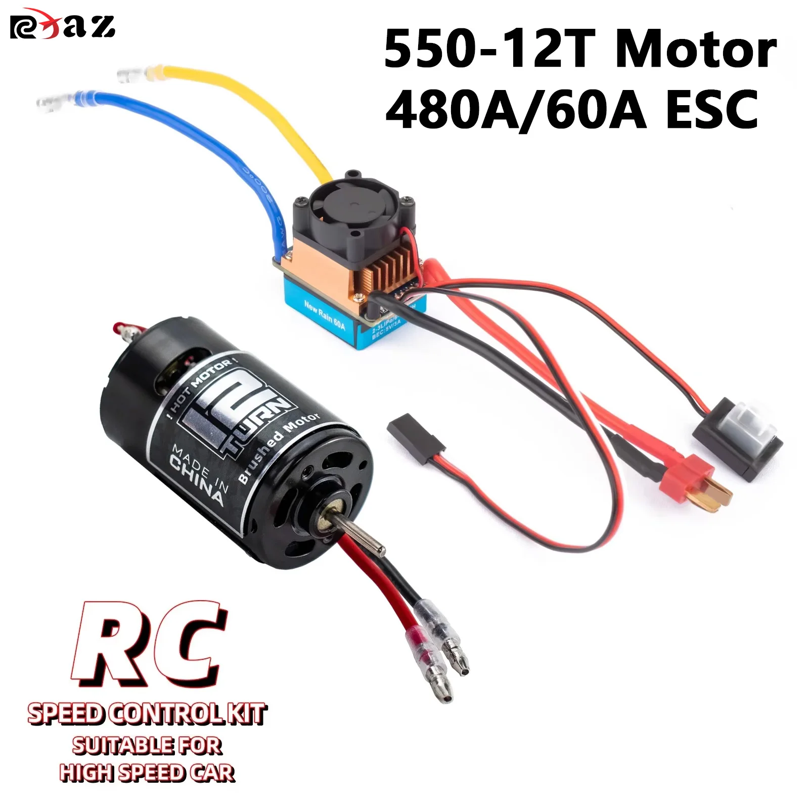 Waterproof 540 12T Brushed Motor 60A/480A ESC Combo Kit T-Plug Speed Controller for 1/10 RC Crawler Off-Road High Speed Car
Waterproof 540 12T Brushed Motor 60A/480A ESC Combo Kit T-Plug Speed Controller for 1/10 RC Crawler Off-Road High Speed Car