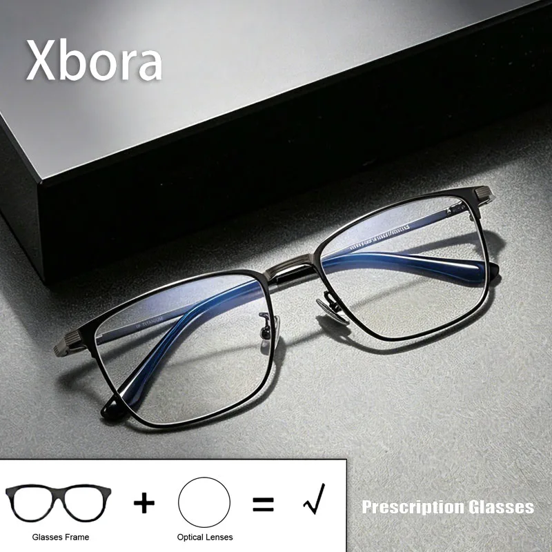 XBORA New Pure Titanium Retro Men Eyeglasses Frame Ultra Light Fashion Trendy Business High Quality Optical Prescription Eyewear
XBORA New Pure Titanium Retro Men Eyeglasses Frame Ultra Light Fashion Trendy Business High Quality Optical Prescription Eyewear
