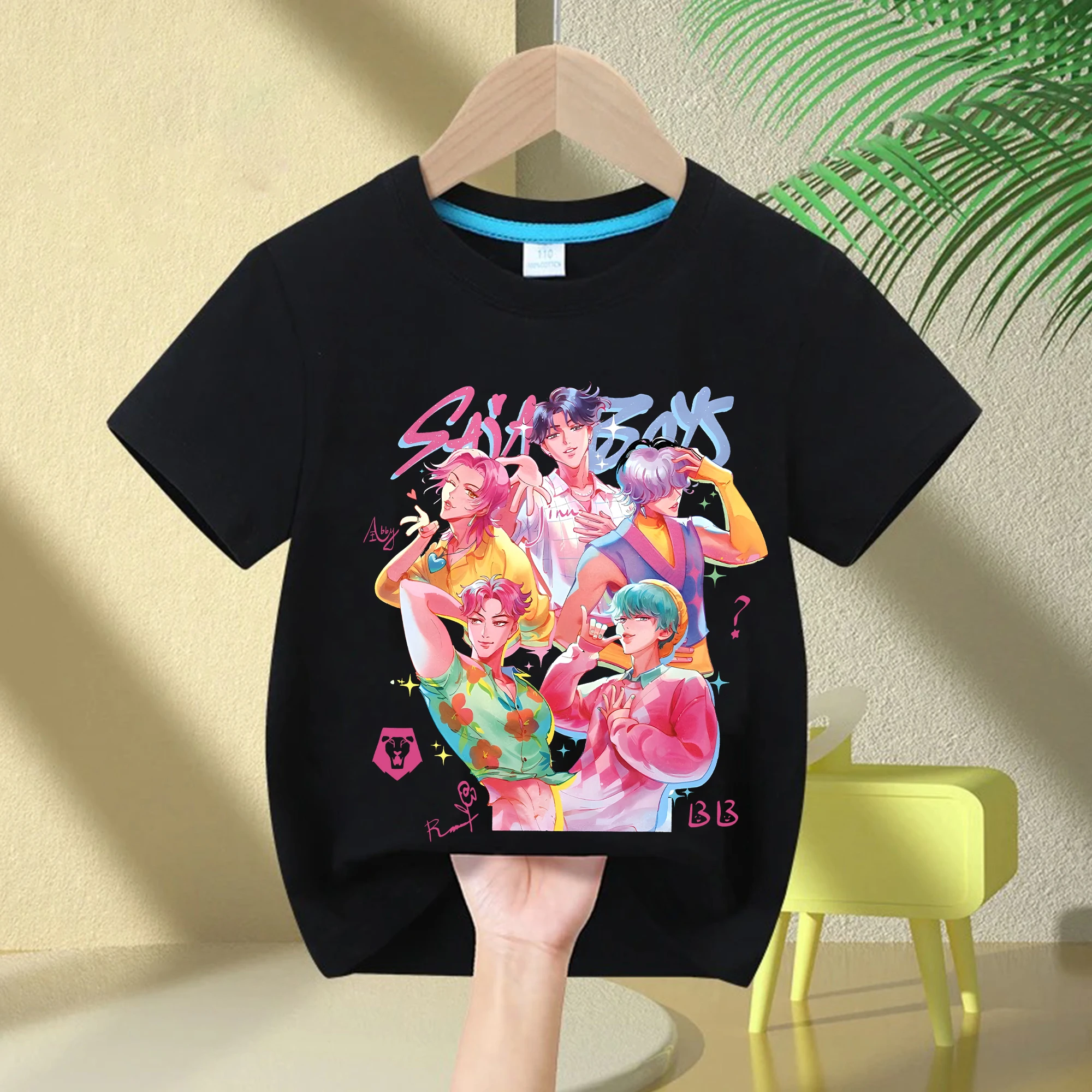 2025 Hot Movie KPop Demon Hunters Saja Boys Cartoon Boys T-shirt Round Neck Fashion Casual Top Children's T-shirt Girls Clothing
2025 Hot Movie KPop Demon Hunters Saja Boys Cartoon Boys T-shirt Round Neck Fashion Casual Top Children's T-shirt Girls Clothing