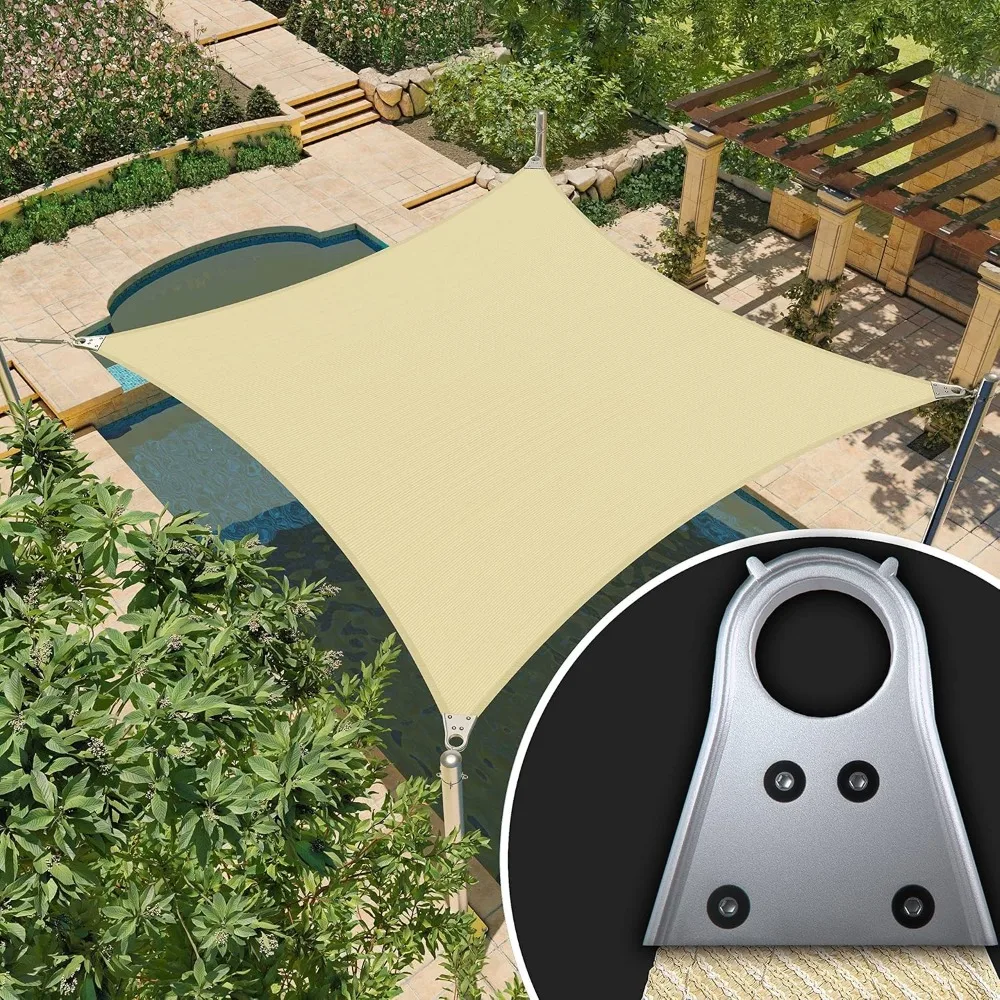 20' x 24' Beige Rectangle Super Ring Sun Shade Sail UPF50+ AGSRR Canopy Awning Shades for Patio, Commercial Standard, 260 GSM H
20' x 24' Beige Rectangle Super Ring Sun Shade Sail UPF50+ AGSRR Canopy Awning Shades for Patio, Commercial Standard, 260 GSM H