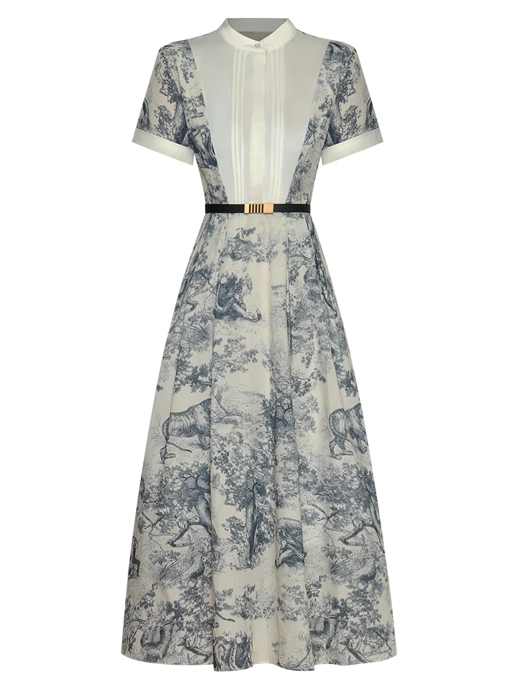 New High Quality Fashion Ladies Summer Printed Belt Button Elegant Party Casual Runway Celebrity Chic Holiday Beach Midi Dress
New High Quality Fashion Ladies Summer Printed Belt Button Elegant Party Casual Runway Celebrity Chic Holiday Beach Midi Dress