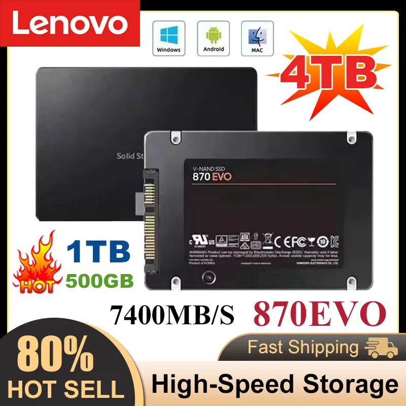 Lenovo Solid State Disk SSD 870 EVO 1TB2TB4TB Internal HDD Hard Drive Sata3 2.5 Inch For Laptop Microcomputer Desktop
Lenovo Solid State Disk SSD 870 EVO 1TB2TB4TB Internal HDD Hard Drive Sata3 2.5 Inch For Laptop Microcomputer Desktop
