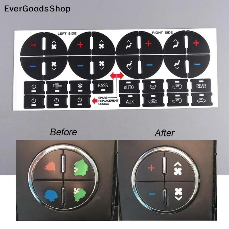 New Practical Replacement Decal Button Sticker Climate Control Dash Repair Kit Car Interior Button Repair Stickers
New Practical Replacement Decal Button Sticker Climate Control Dash Repair Kit Car Interior Button Repair Stickers