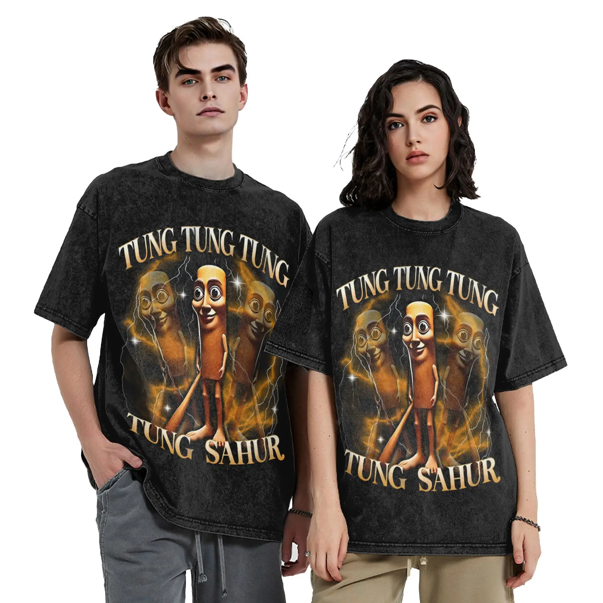 Novelty Tung Tung Tung Sahur Vintage Washed T-Shirt Men's Round Neck Short Sleeve Tops Italian Brainrot Meme Cotton Clothes
Novelty Tung Tung Tung Sahur Vintage Washed T-Shirt Men's Round Neck Short Sleeve Tops Italian Brainrot Meme Cotton Clothes