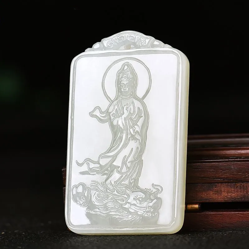 Ювелирные изделия из натурального нефрита Хэтянь, белого нефрита, дракона Гуаньинь, мужской кулон, кулон
Ювелирные изделия из натурального нефрита Хэтянь, белого нефрита, дракона Гуаньинь, мужской кулон, кулон