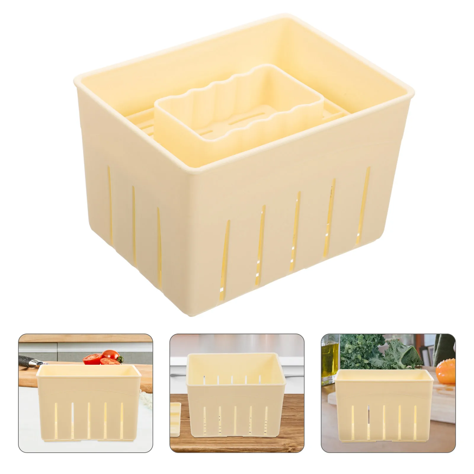 3 set Cheese Tofu Maker 140x105x95mm Mold Tofu Press Mould Plastic Household Smooth Interior Easy Removal DIY Tool
3 set Cheese Tofu Maker 140x105x95mm Mold Tofu Press Mould Plastic Household Smooth Interior Easy Removal DIY Tool