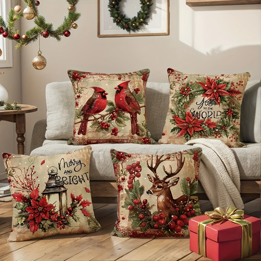 4 шт. Рождественские наволочки в деревенском стиле с венком из кардинала и оленя — идеально подходят для праздничного декора фермерского дома на диване, крыльце и гостиной
4 шт. Рождественские наволочки в деревенском стиле с венком из кардинала и оленя — идеально подходят для праздничного декора фермерского дома на диване, крыльце и гостиной