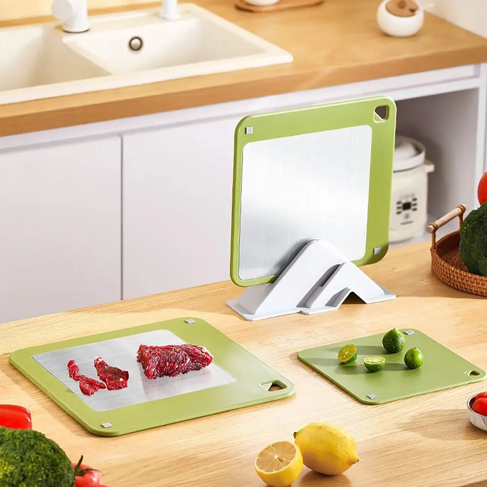 with Stand Holder Chopping Board Set Stainless Steel Double Sided Kitchens Tool Anti-slip Cooking Tools Cutting Board Cut Raw
with Stand Holder Chopping Board Set Stainless Steel Double Sided Kitchens Tool Anti-slip Cooking Tools Cutting Board Cut Raw