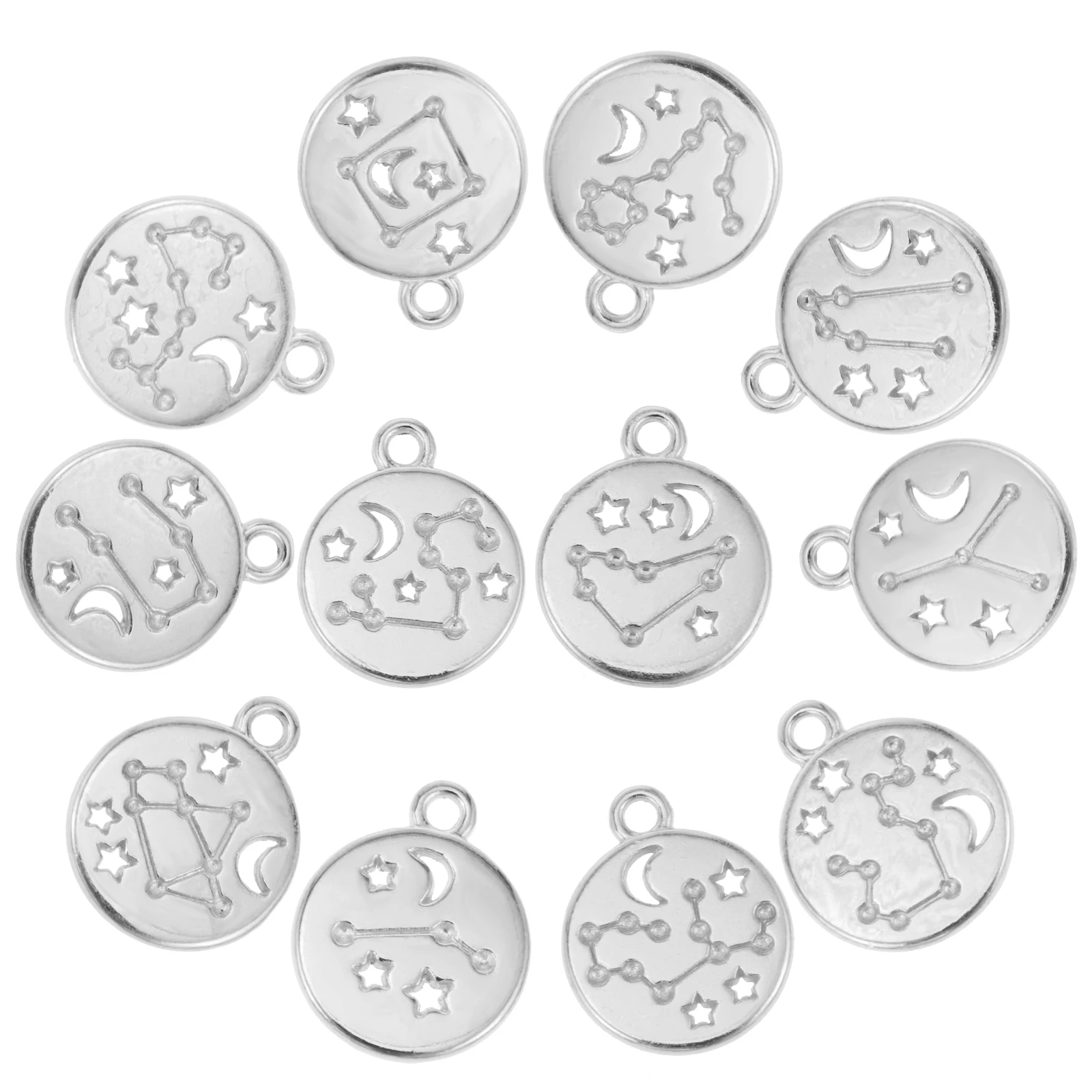 72pcs Zodiac Charms Bulk Hollow Out Horoscope Jewelry DIY Earring Necklace Bracelet Accessories Metal Alloy Pendants Crafts
72pcs Zodiac Charms Bulk Hollow Out Horoscope Jewelry DIY Earring Necklace Bracelet Accessories Metal Alloy Pendants Crafts